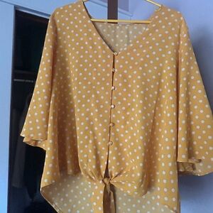 Yellow Polka Dot Women's Top